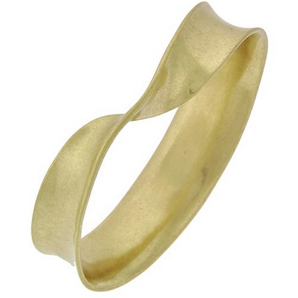 Womens Ladies Gold Metal Rustic Distressed Finish Bracelet Bangle Twist 3/4"